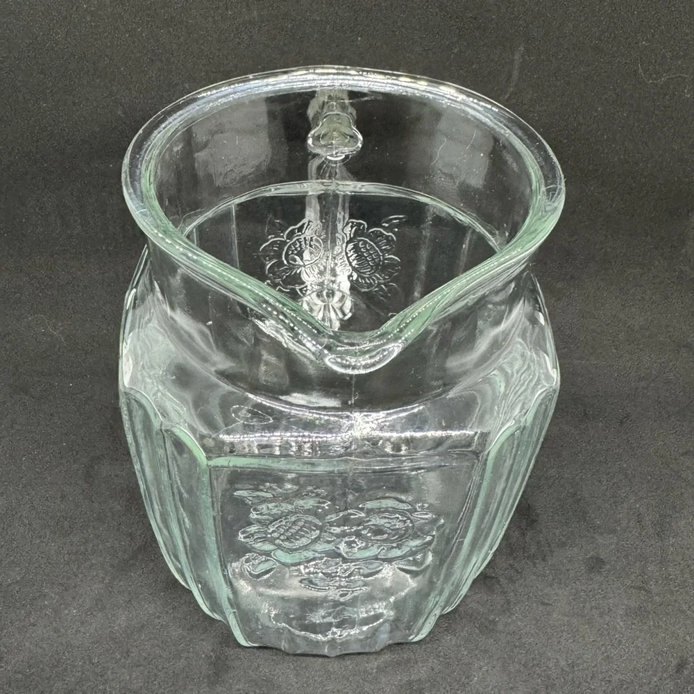 Anchor Hocking Clear Mayfair Open Rose Square Pitcher 37 oz